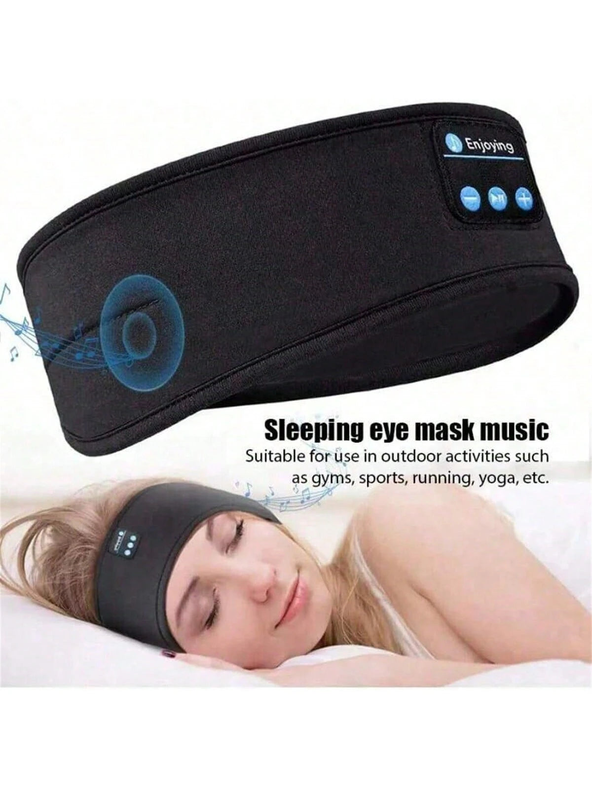 Wireless Bluetooth Speaker Headscarf Wireless Music Sleep Headset Sports Headband Built-In Sleep Music Eye Mask Travel Headset