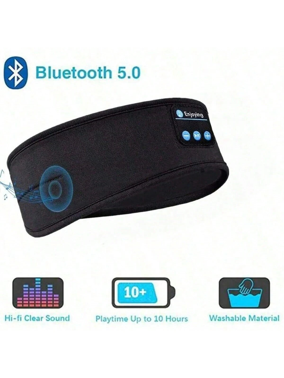 Wireless Bluetooth Speaker Headscarf Wireless Music Sleep Headset Sports Headband Built-In Sleep Music Eye Mask Travel Headset