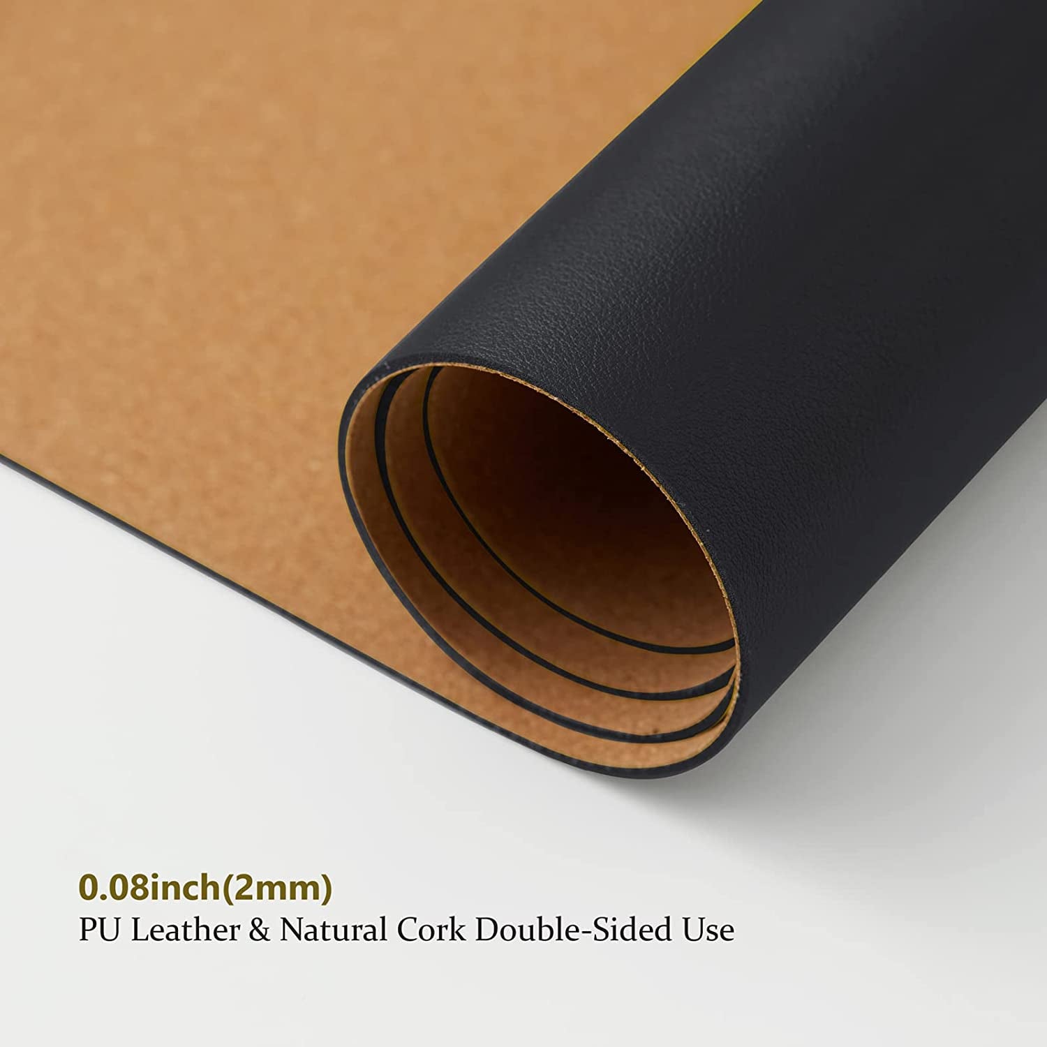 Compact Dual-Sided Cork Desk Mat - Stylish Black Desk Pad for Home & Office - Perfect Large Mouse Pad & Desk Organizer (23.6" x 11.8")