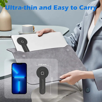 2024 Magnetic Laptop Phone Holder Computer Monitor Side Cell Phone Slim& Foldable for Iphone 14 13 12 Series Case and All Phone